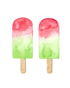 236x295 Watercolor Popsicles Watercolor Illustration By Sinikka Li Art