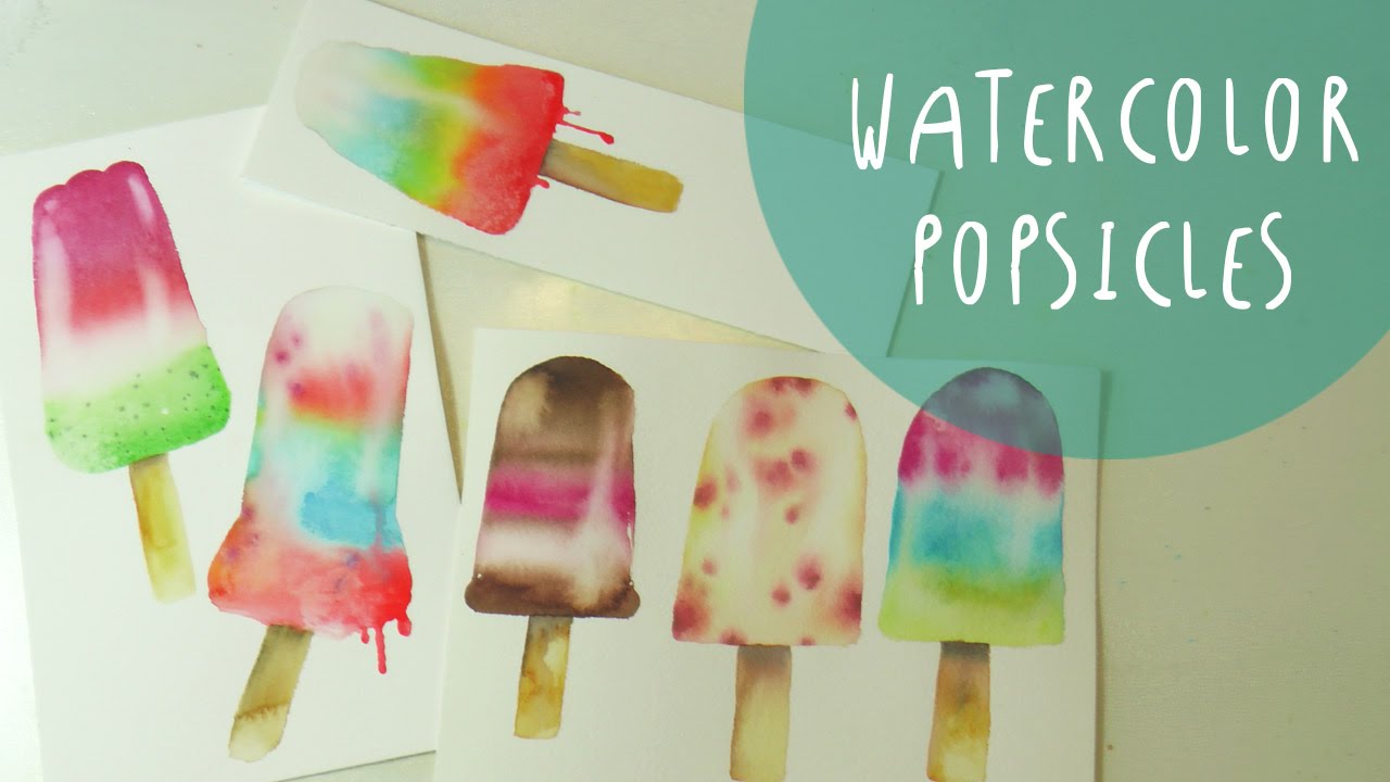 1280x720 Watercolor Tutorial How To Paint Popsicles (Lollipops