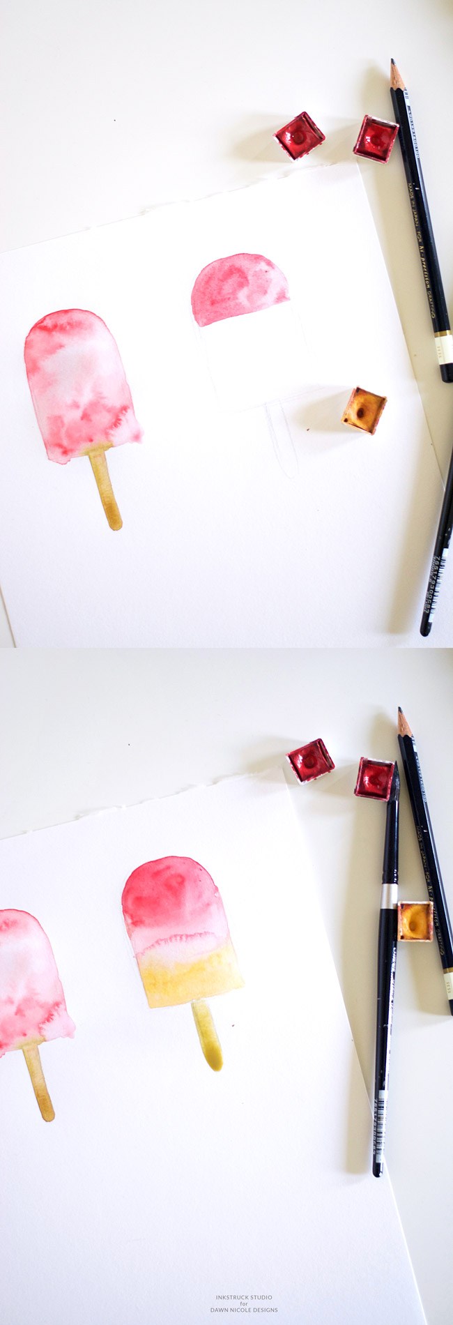 650x1900 Diy Watercolor Popsicle Art Dawn Nicole Designs