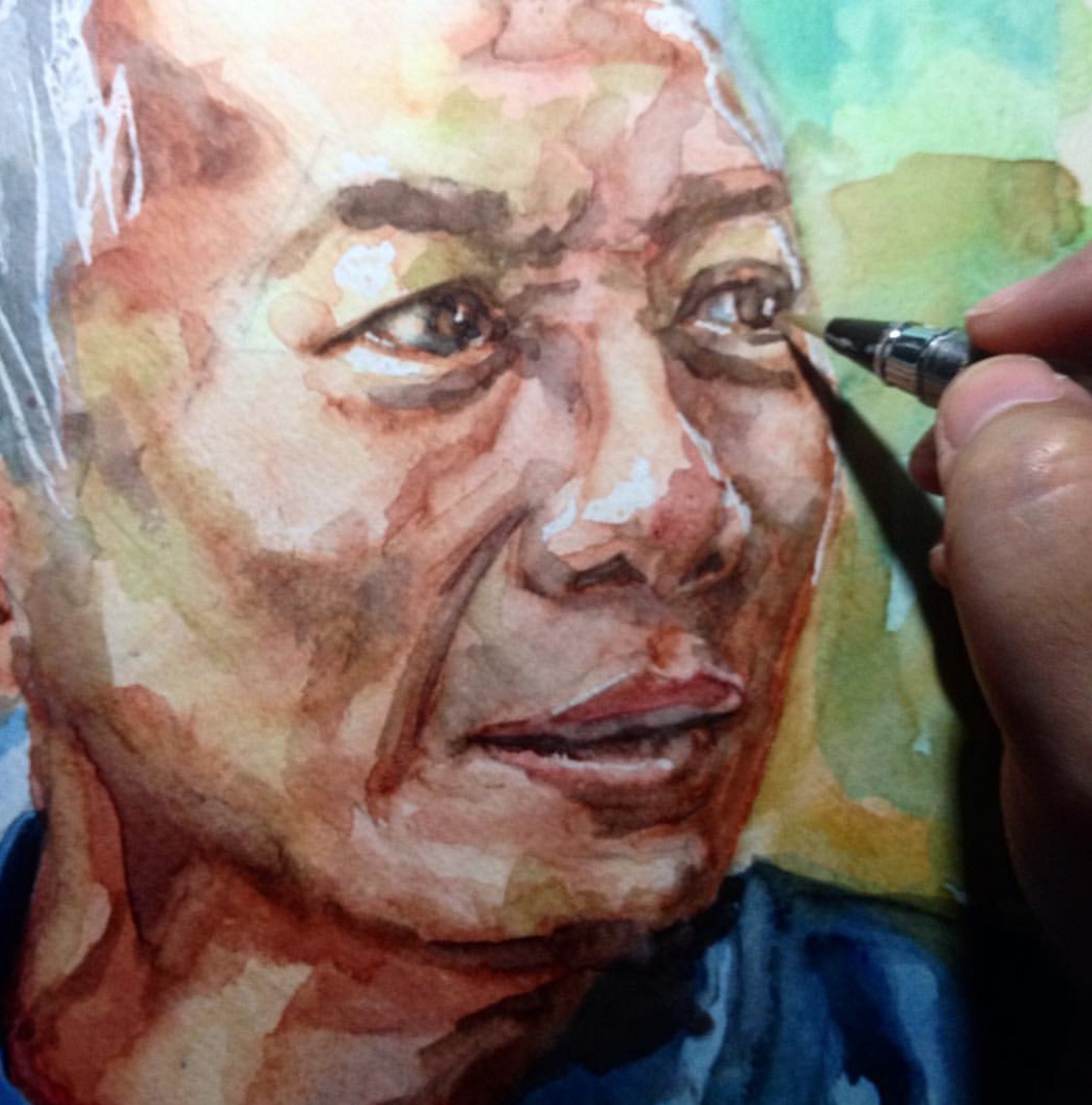 1796x1818 Watercolor Portrait 78 Of 100 Fr. Benny Tuazon 365 Moments