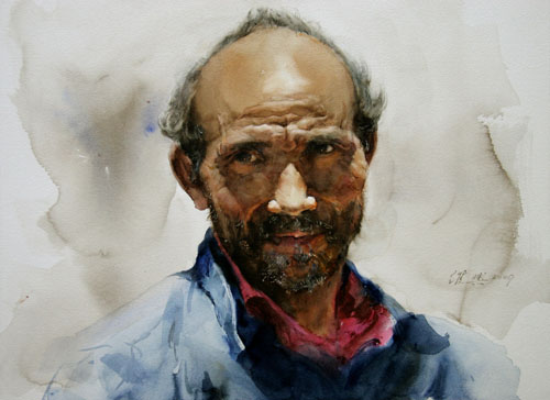 500x364 Watercolor Portrait Paintings By Chinese Artist Guan Weixing