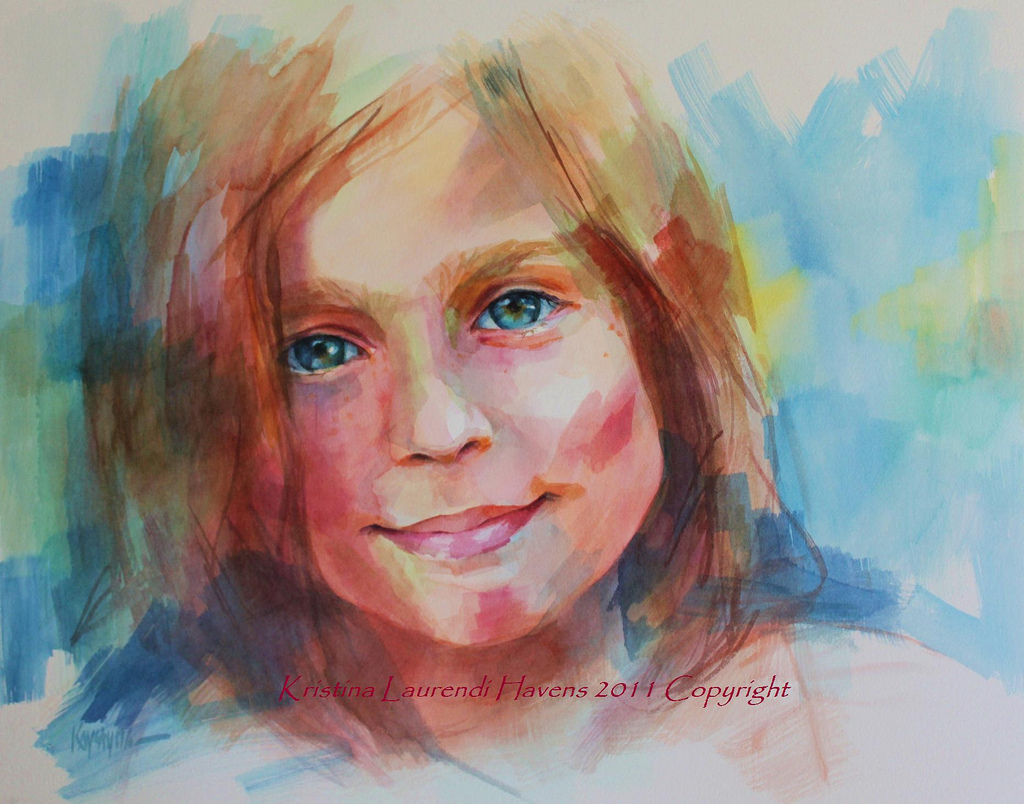 1024x804 Watercolor Child Portrait Custom Watercolor Portrait