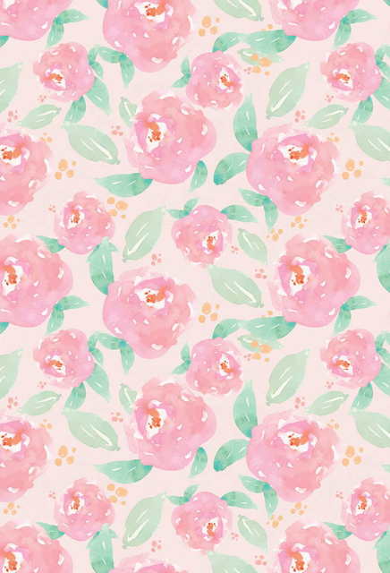 436x640 Online Shop Custom Vinyl Cloth Watercolor Pink Flower Wallpaper
