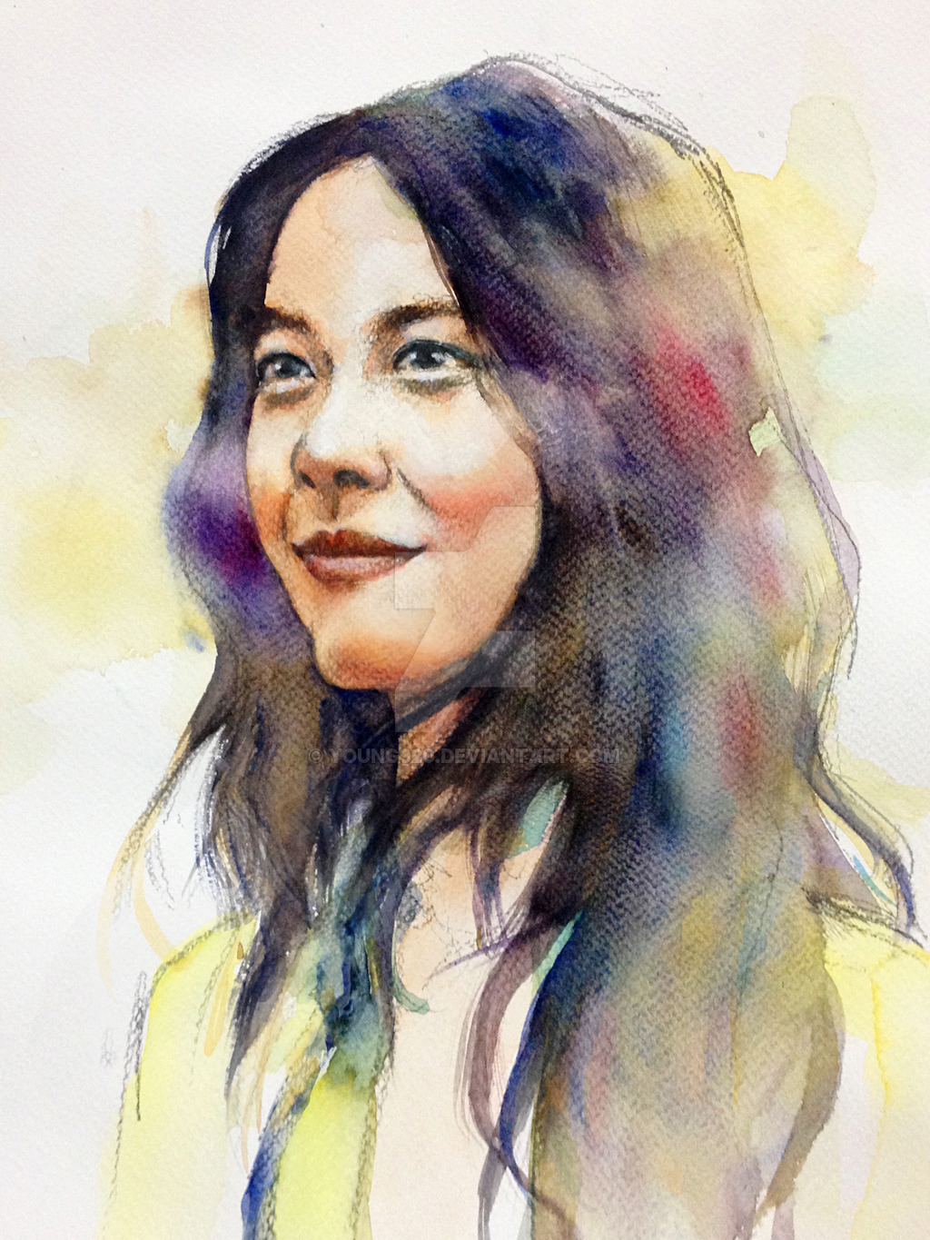 1024x1365 Watercolor Portrait Of Tang Wei By Young920