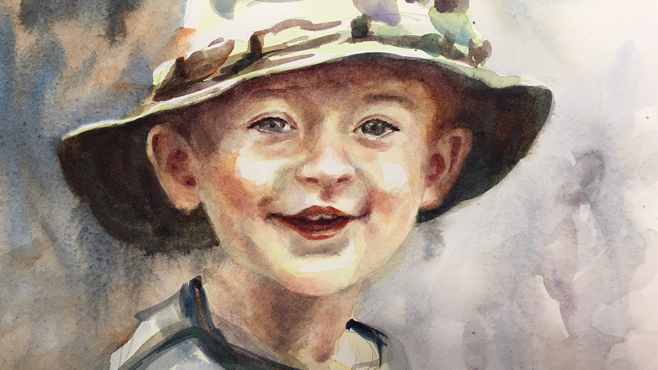 1280x720 Watercolor Portrait Tutorial, Boy 4k