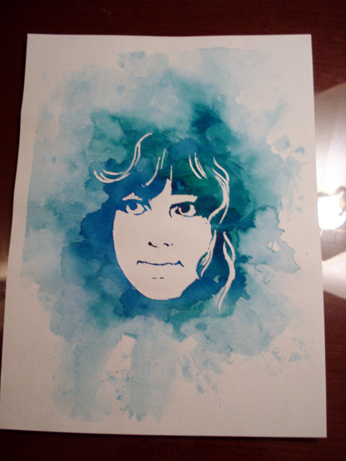 346x461 Watercolor Stencil Portrait + Tutorial