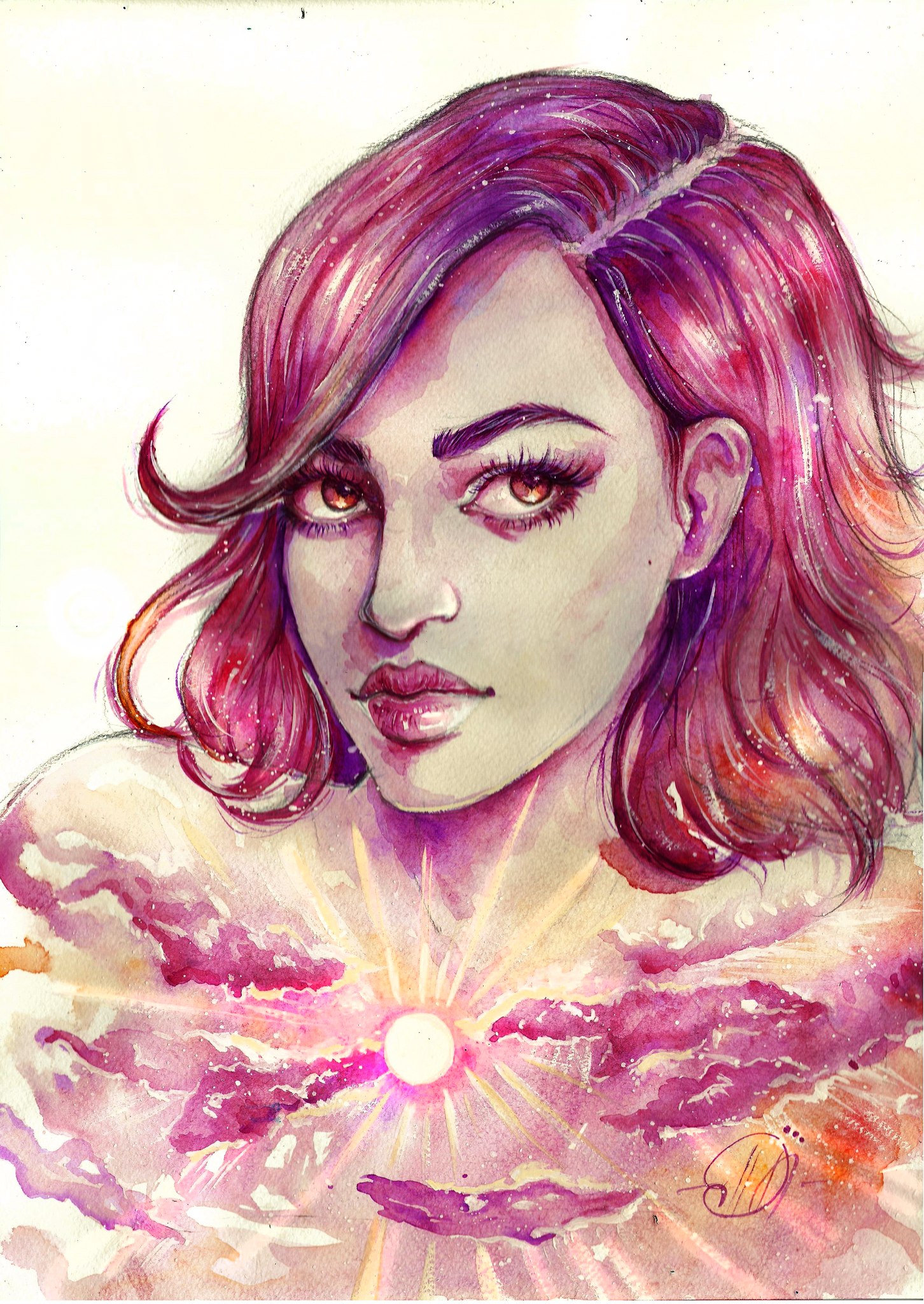 1452x2048 Watercolor Portraits By Lesya Poplavskaya