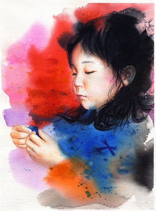 531x720 Free Photo Watercolor Watercolor Portrait Children Portraits