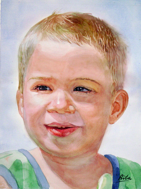 475x635 Watercolor Child Portraits Child Paintings In Watercolor