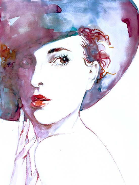 550x733 Woman Watercolor Paintings