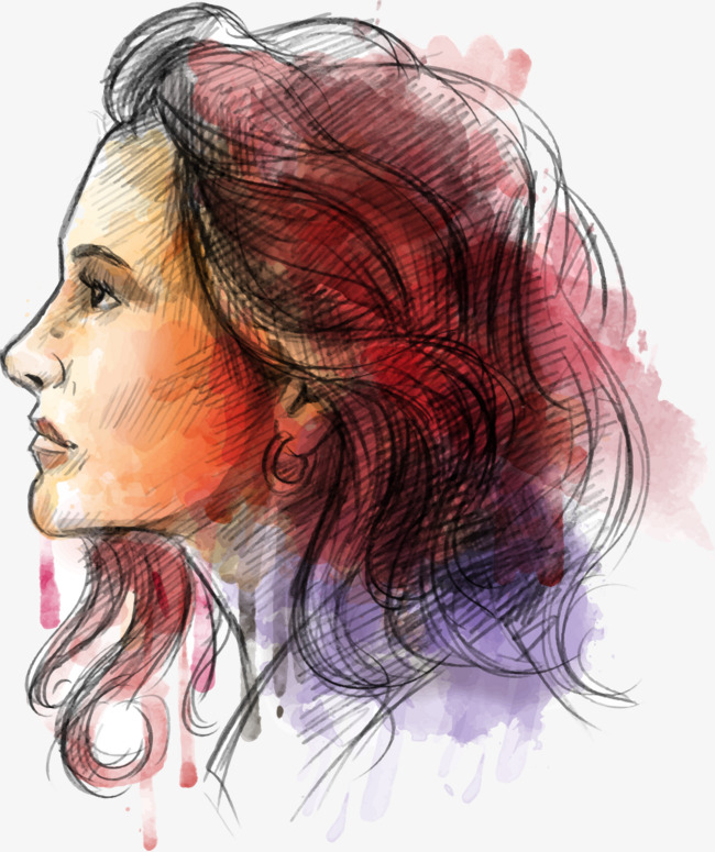 650x775 Women Portraits, Female, Watercolor, Sketch Png And Vector For