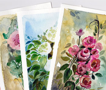 350x300 How To Paint Watercolor Postcards In Vintage Style