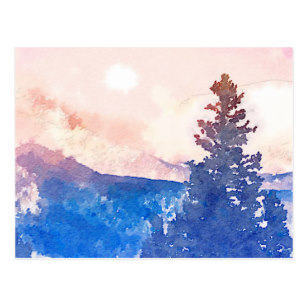 307x307 Sunset Watercolor Postcards Zazzle