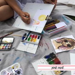 250x250 Pink Easel Watercolor Postcards In San Diego, Ca