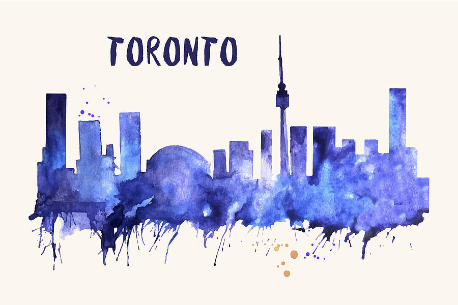 900x600 Toronto Skyline Watercolor Poster