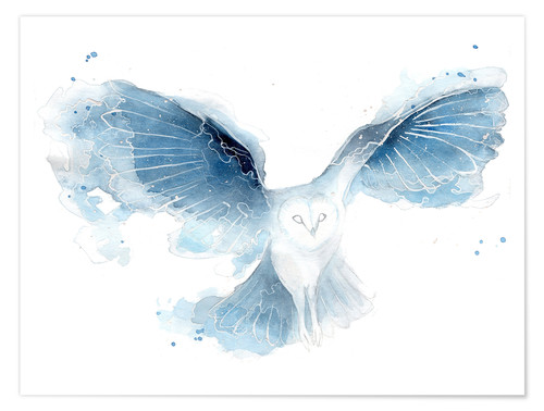 500x378 Maradan Watercolor Owl Poster Posterlounge