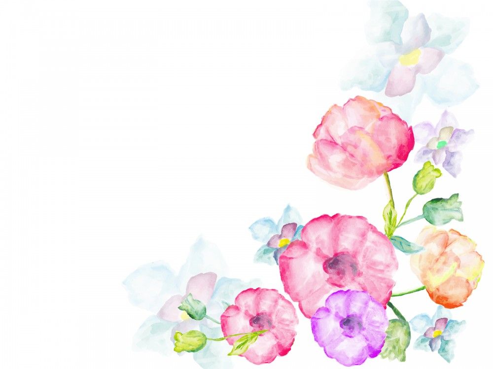 1000x750 Watercolor Flowers Greetings Ppt Backgrounds . . Lovely Ii