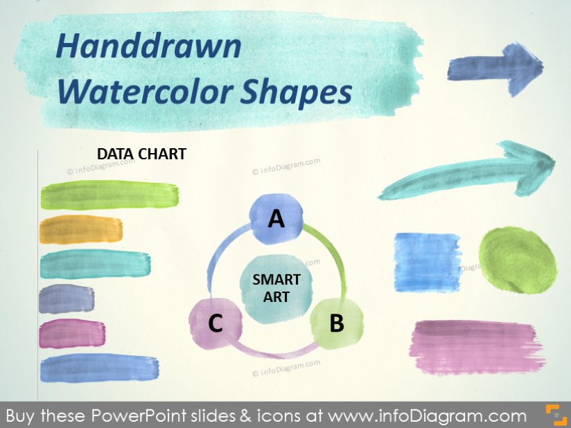 824x618 Handdrawn Watercolor Shapes Aquarelle Arrow Brush Stripe Powerpoint
