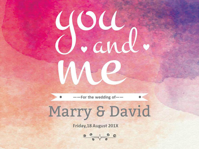 640x480 Pink Watercolor Background And Love Powerpoint Templates