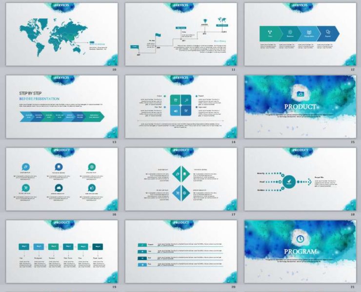 740x600 Watercolor The Highest Quality Powerpoint Templates And Keynote