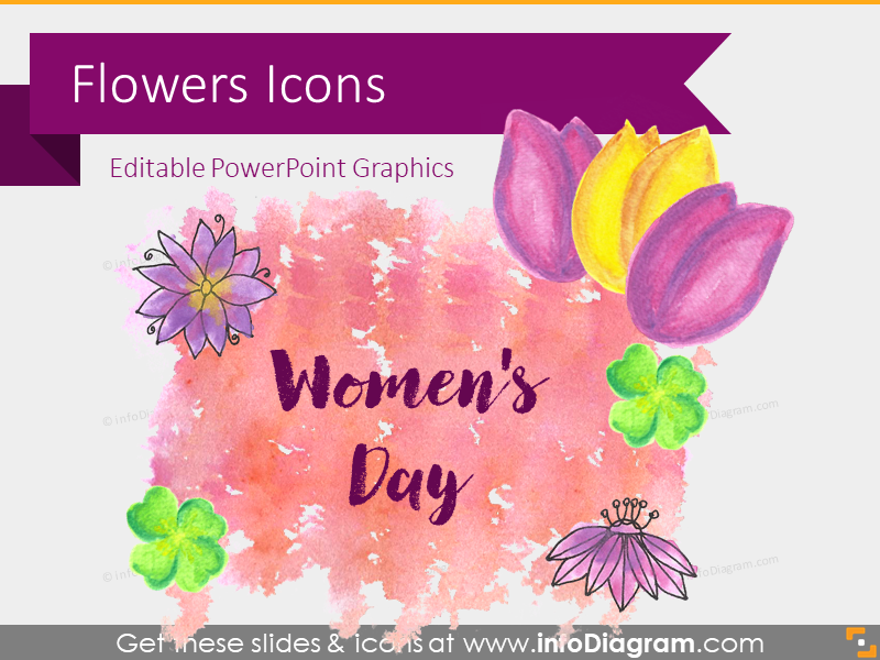 800x600 Spring Flowers Watercolor Hand Crafted Icons Powerpoint Clipart
