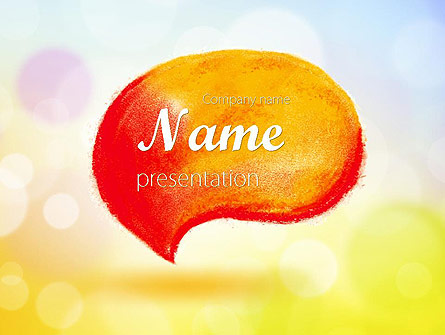 445x335 Watercolor Speech Bubble Presentation Template For Powerpoint And