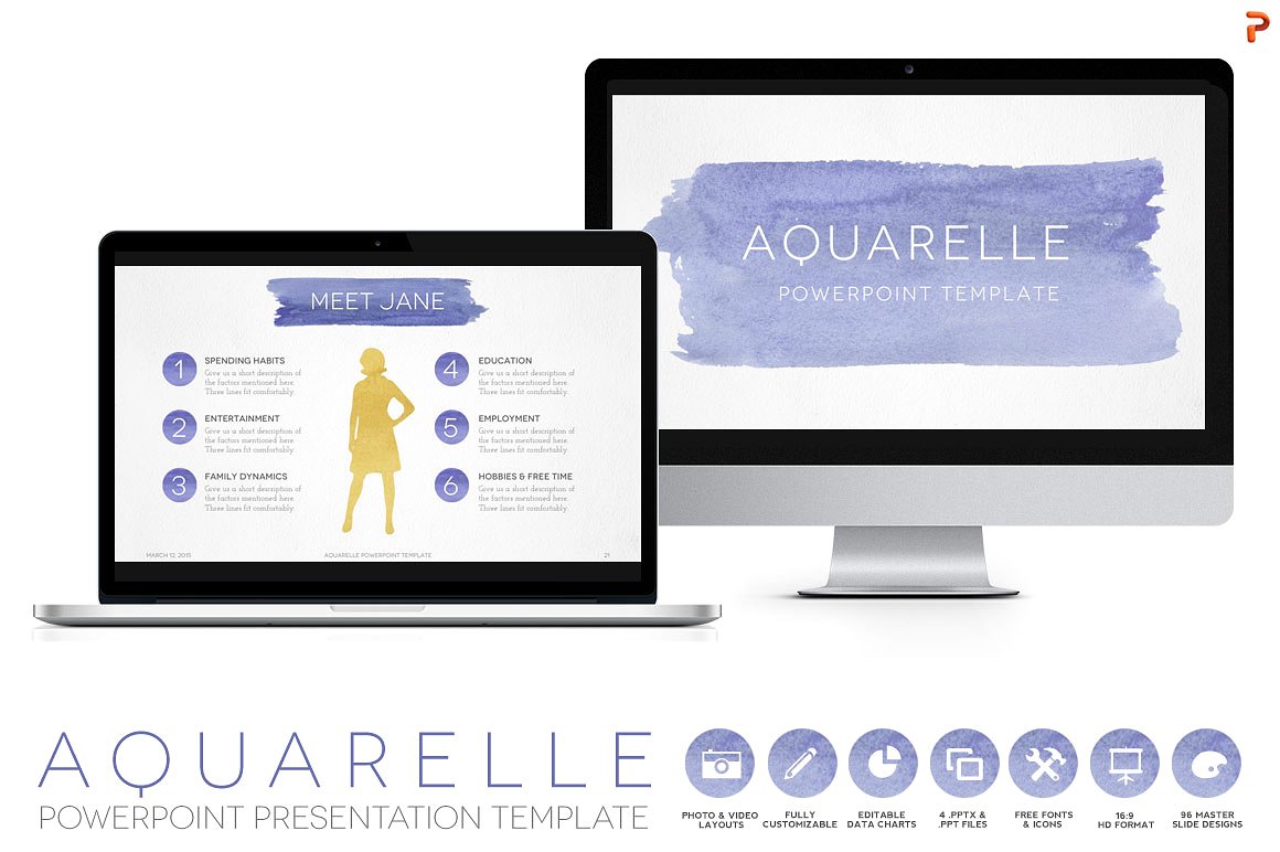 1160x772 Aquarelle Powerpoint Template