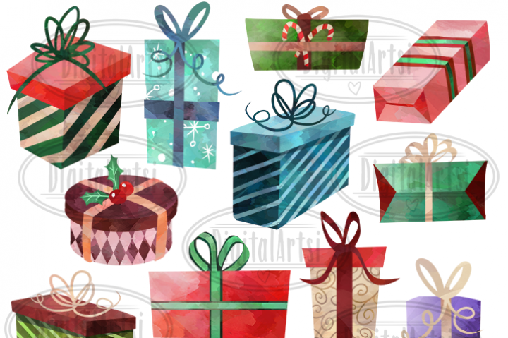 720x479 Free Watercolor Christmas Gifts Clipart By Thehungryjpeg