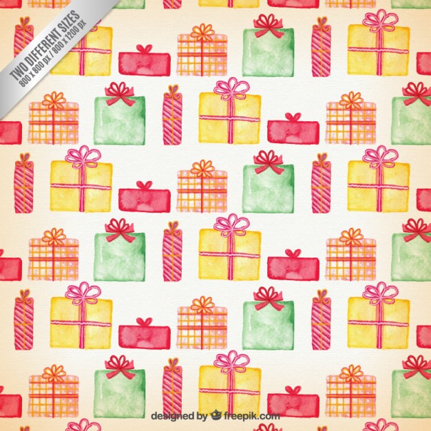 626x626 Watercolor Gifts Pattern Vector Free Download