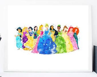 340x270 Princess Watercolor Etsy