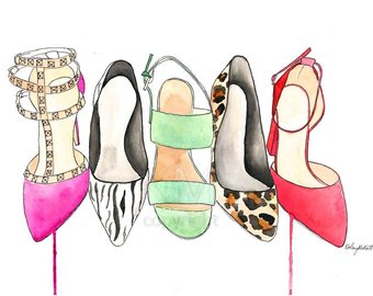 340x270 Fashion Illustration Watercolor Painting Print