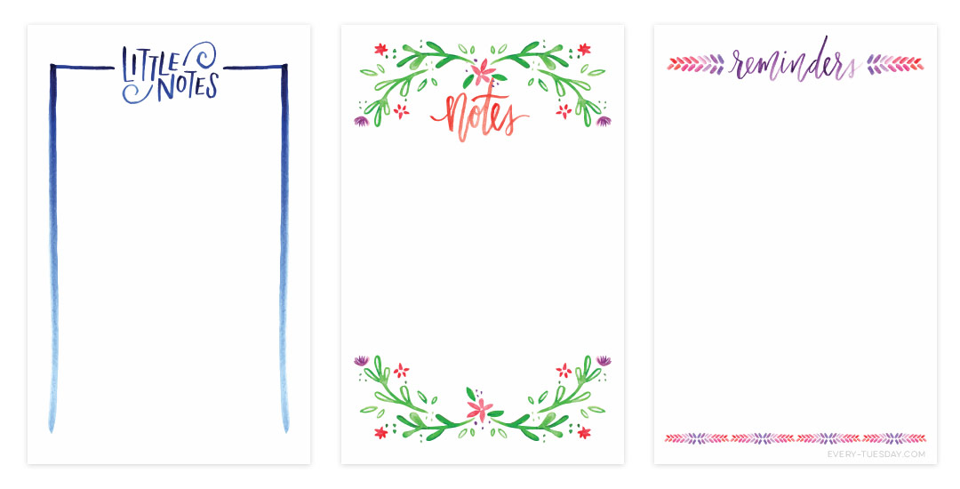 1080x550 Freebie 3 Watercolor Notecard Printables