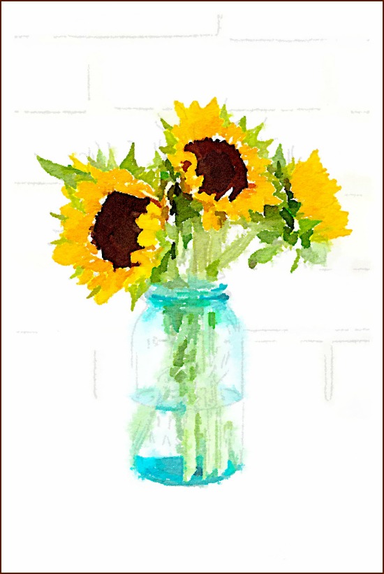 550x821 Diy Fall Watercolor Printables Sunflowers, Mums Amp Black Eyed Susans