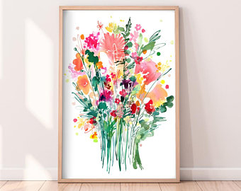 340x270 Watercolor Prints Etsy