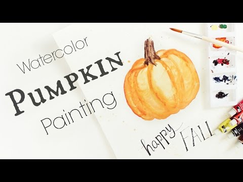 480x360 Pumpkin Watercolor Painting Watercolor Tutorial Speed