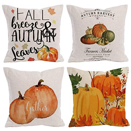 425x425 Kacopol Watercolor Pumpkin Throw Pillow Covers Cotton