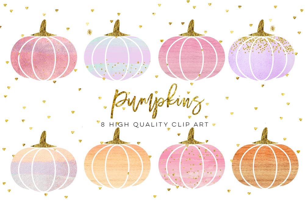 1000x666 Watercolor Pumpkin Clip Art, Orange Pumpkin Digital Clipart, Pink