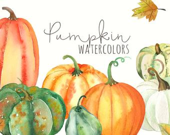 340x270 Watercolor Pumpkin Etsy