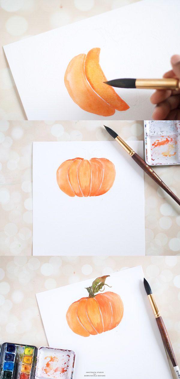 600x1265 Diy Watercolor Pumpkin Tutorial In 2018 Drawing, Painting