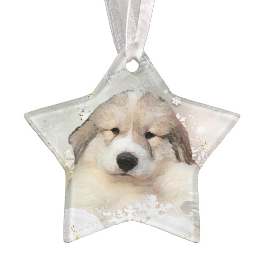 540x540 Great Pyrenees Watercolor Puppy Holiday Ornament