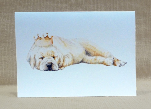 498x360 Watercolor Puppy Crown Greeting Card Cute Dog