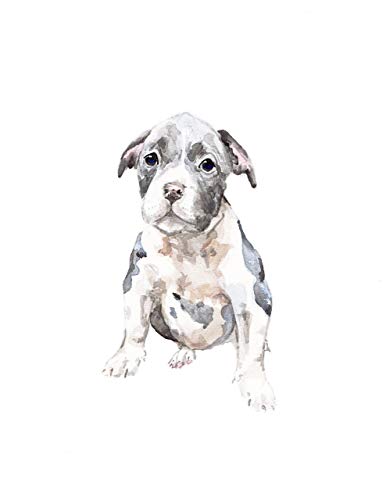 386x500 Limited Edition Pit Bull Dog Print 8.5x11 Watercolor