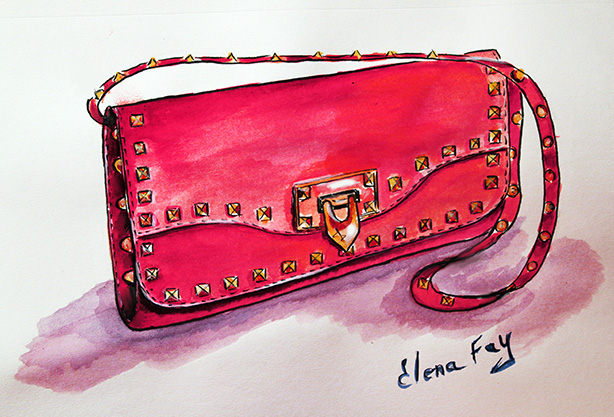 614x417 Watercolor Painting Of Purse Archives