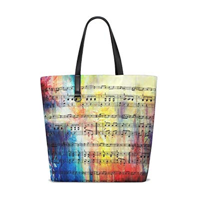 395x395 Alaza Retro Watercolor Music Note Tote Bag Purse