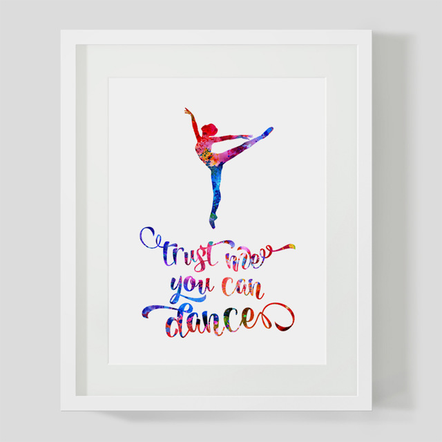 640x640 Trust Me You Can Dance Wall Art Print Watercolor Quotes Nursey