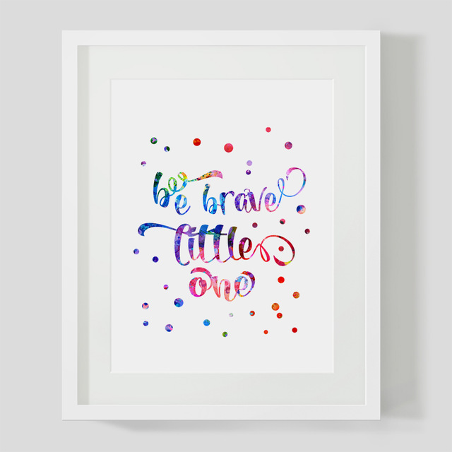 640x640 Buy Be Brave Little One Wall Art Print Watercolor