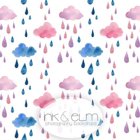 533x533 Photography Backdrop Watercolor Rain Clouds