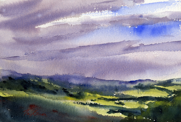 768x519 Sun Amp Rain Original Watercolor Painting Vermont Watercolor