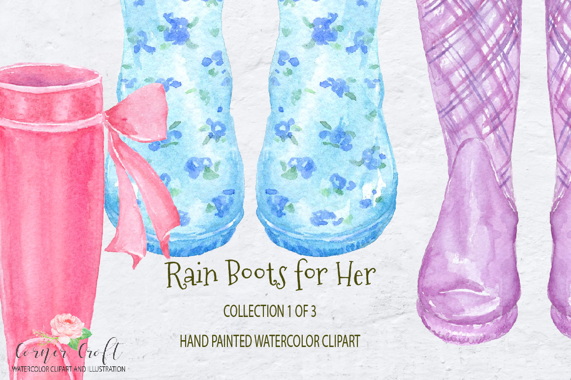 1160x772 Watercolor Rain Boots For Her, Floral Wellies By Cornercroft