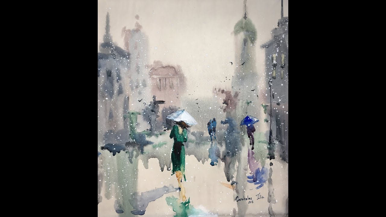 1280x720 Easy Watercolor Rain Watercolor Professional Painting